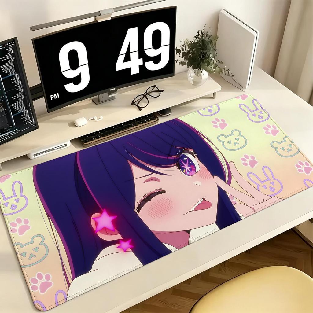 Anime Oshi No Ko Pro ESports Xxl Gaming Mousepad Extra Large NonSlip Stitched Edge Keyboard Laptop Desk Mat For Pc Gamer