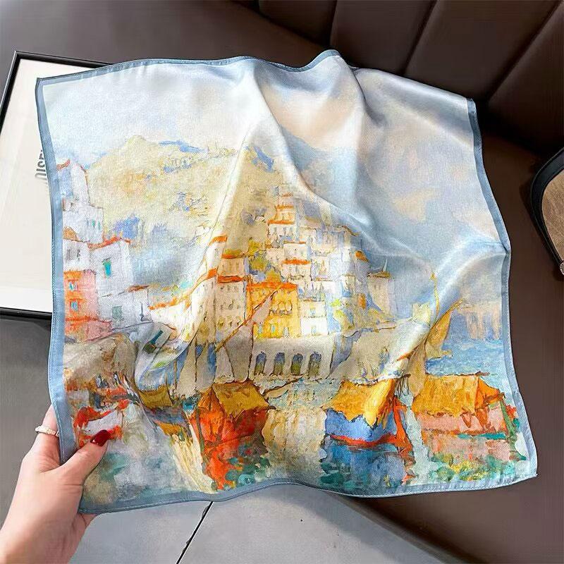 Luxury Brand 100% Real Silk Scarf Women Square Neck Tie Shawls Wraps for Ladies Foulard Scarves Pashmina Female Hijab Bandana