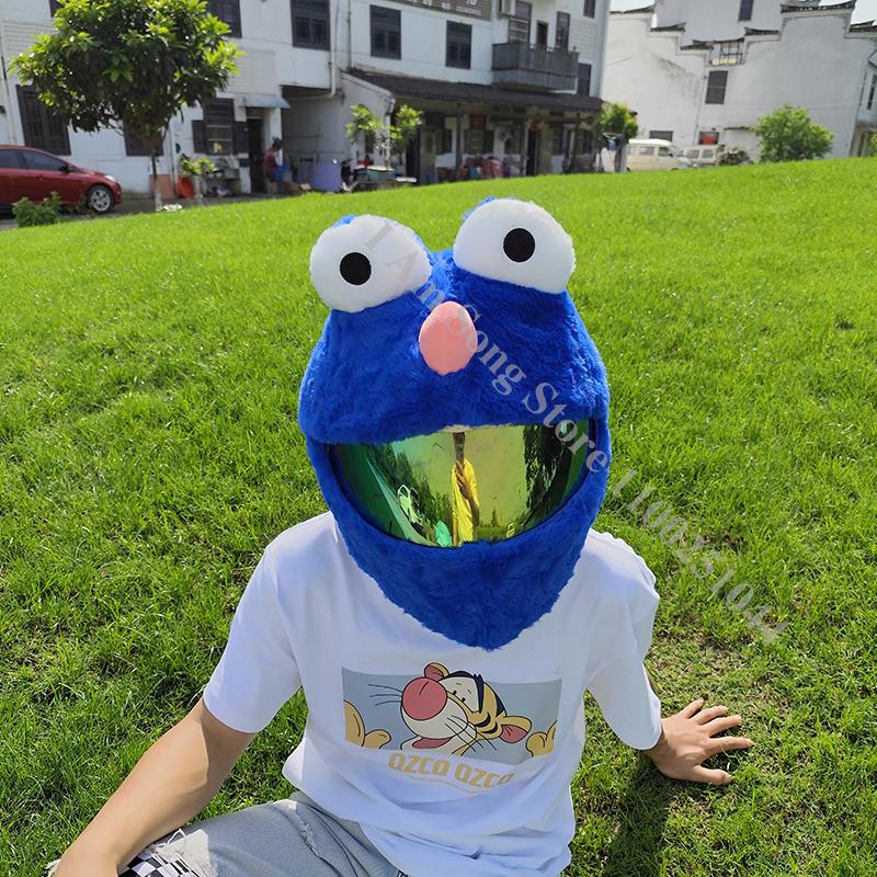 Motorcycle Helmet Covers Cartoon Plush Helmet Protective Cover Helmet Full Face Covers For Funny Personalized Riding Helmets