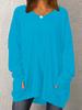Plus Size European and American Fashion Round Neck Loose Casual Tops