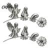 Outdoor Halloween Decorations Ghost Garden Stake, Rustic Yard Art Decor with Dandelion Accent, Unique for Metal Sculpture Lawn Patio Flower