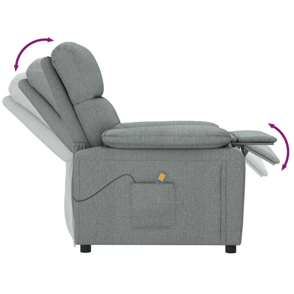 Vidaxl Armchair With Massage, Dark Gray, Fabric