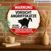 2D Flat, 1pc 7.87*7.87 Inch Round French Aluminum Sign, Retro Decorative Plaque about "Beware of Attacking Cat", "Cat Warning" Decorative Sign