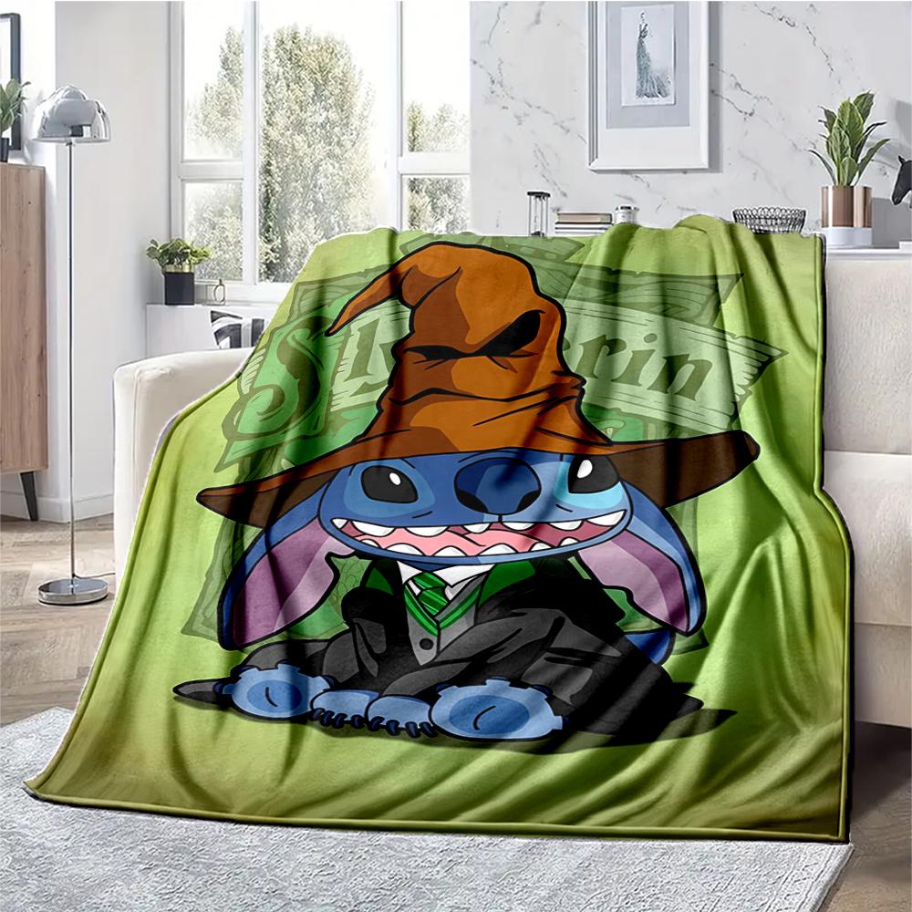 Stitch Theme Printed Blanket - Perfect for Couch, Bed, Travel & Outdoor Use | Machine Washable, Cozy & Durable.