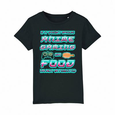 Anime Gaming Food T-Shirt Kids Boys Girls Funny Gamers  Cotton Unisex Tee
