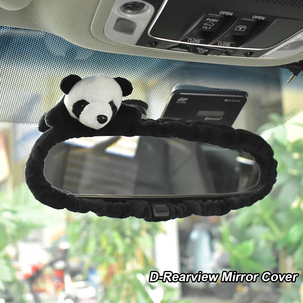 Cute Cartoon Panda Car Gear Shift Cover Soft Plush Car Shifter Hand Brake Case Toy Bear Gear Shift Collars Interior Decoration