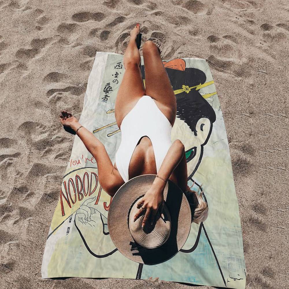 Y-Yoshitomo Nara Art Lovely Melancholy Microfiber Beach Towel Absorbent Quick Dry Soft Yoga Swimming Resort Mountain Climbing