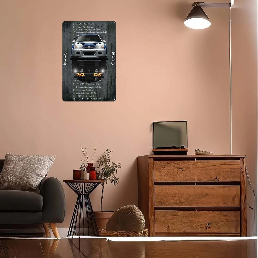 BMW Schild Oldtimer Poster Retro Metall Blechschild Plakette für Garagen Wandkunst Dekoration Kaffee Bar Vintage Heimdeko Artikel Zimmer