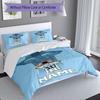 Messi Soccer Jersey Name Personalized Name Bedding Set,Airy Bed Linen for Sports Room Decor,Perfect Teenager Gift,Double Sided Duvet Cover with Pillow