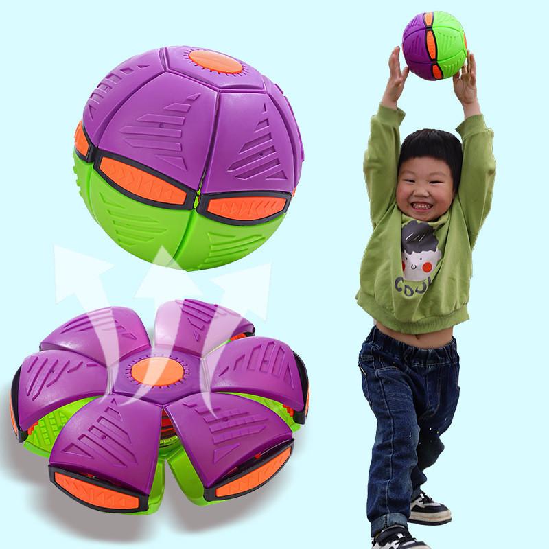 Saucer Flying Ball Deformation Frisbee Bouncing Music Lights Kid Toy Pet Outdoor
