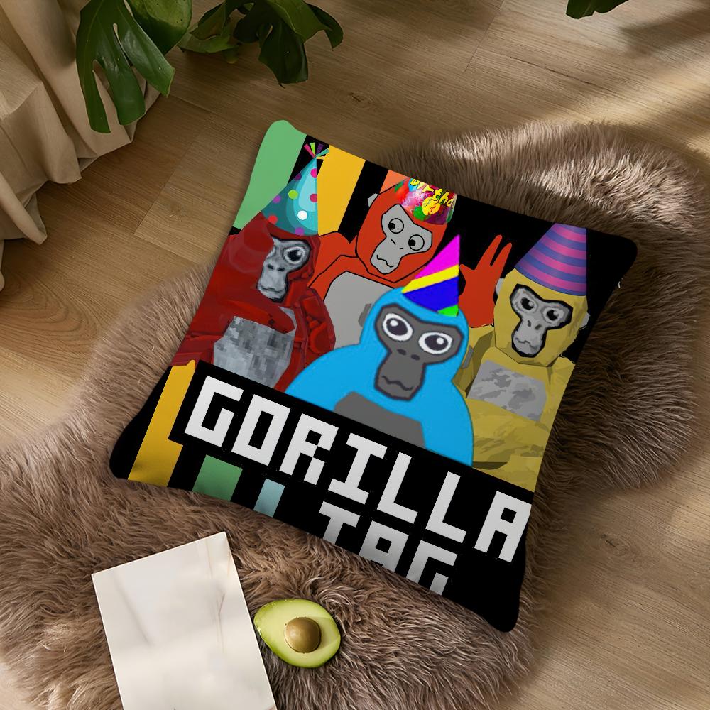 G-Gorilla T-Tag J-Jmancurly M-Monke Cushion Cover Living Room Accent Couch Back Support Square Lounge Restful Nap Companion Pill