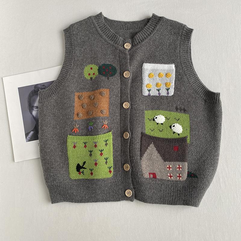 

Кардиган, жаккардовый свитер, жилет для женщин, осенне-зимний свободный корейский вязаный жилет без рукавов, женский свитер