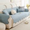 Solid Chenille Sofa Cover Non-Slip  Summer Cooling Irregular Couch Protector Elegant Home Decor Throw Cushion Slip-Resistant