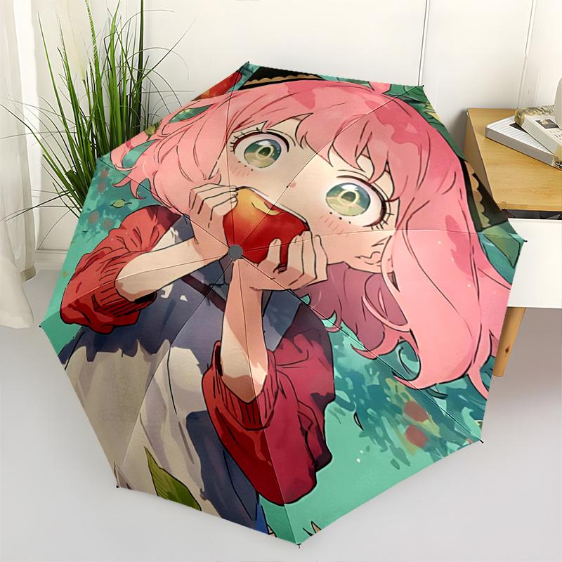 

1pc Apple-Themed Umbrella with Automatic Opening & Closing, Foldable Design, Iron Frame, Outdoor Use, Perfect Gift for Fans, Travelers, Daily Use