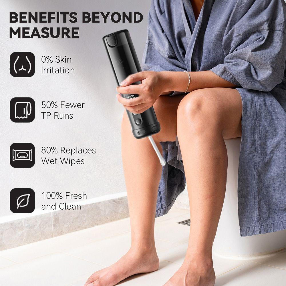 8 Replaceable Nozzles Handheld Bidet Rechargeable Hand Sprayer Shower Head Toilet Spray  for Travel