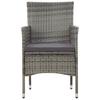 4 Piece Garden Lounge Set with Cushions Poly Rattan Grey