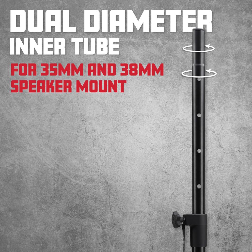 GATOR Frameworks Lightweight Aluminum Speaker Stands GFW-SPK-2000 (Weight Capacity 27kg)