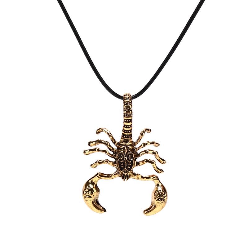 

Винтажное панк-король скорпионов, кулон, шнур-цепочка, ожерелье, свитер, ретро-ювелирные изделия золотой