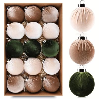 6cm 15PCS Sets Weihnachtskugeln Gemischte Farbe Handbemalt Hängekugel Weihnachtsbaum Anhänger Ornamente Heimdeko 2025 Neujahrsgeschenke