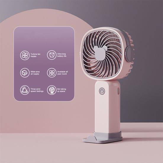 Handheld Fan with 3 Adjustable Speeds Strong Airflow Low Noise Compact Design Portable Table Fan Personal Air Cooler