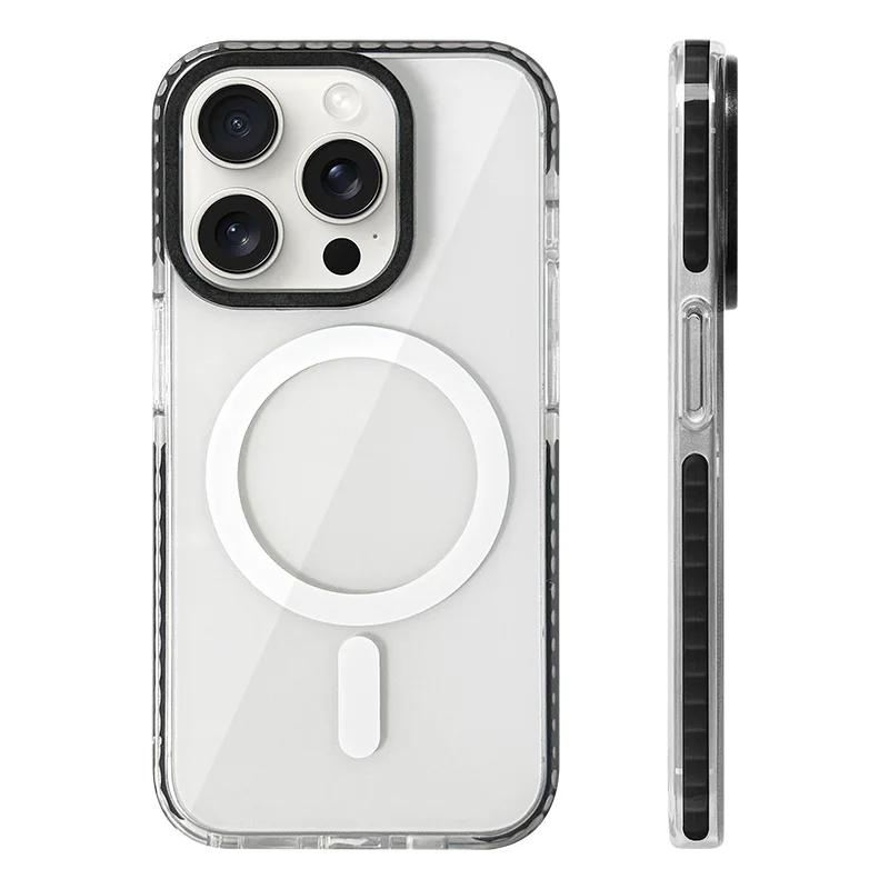 Průhledný kryt na telefon MagSafe v neonové barvě pro iPhone 17 16 15 14 pro max 13 12 Bezdrátové nabíjení Měkký silikonový nárazník