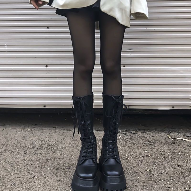 Boots Women s Season Platform Locomotive British Martin Boots Knee Knight Boots High Boots 40