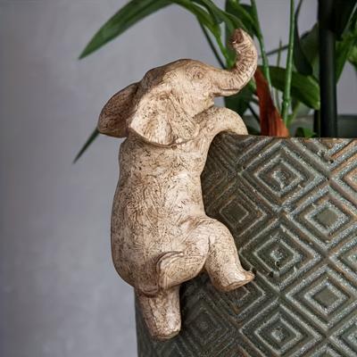 1 Peça Vaso de Flores Pendurado Elefante - Encantador Decor de Varanda e Jardim, Escultura de Animal Adorável, Presente Ideal para Amantes de Elefantes