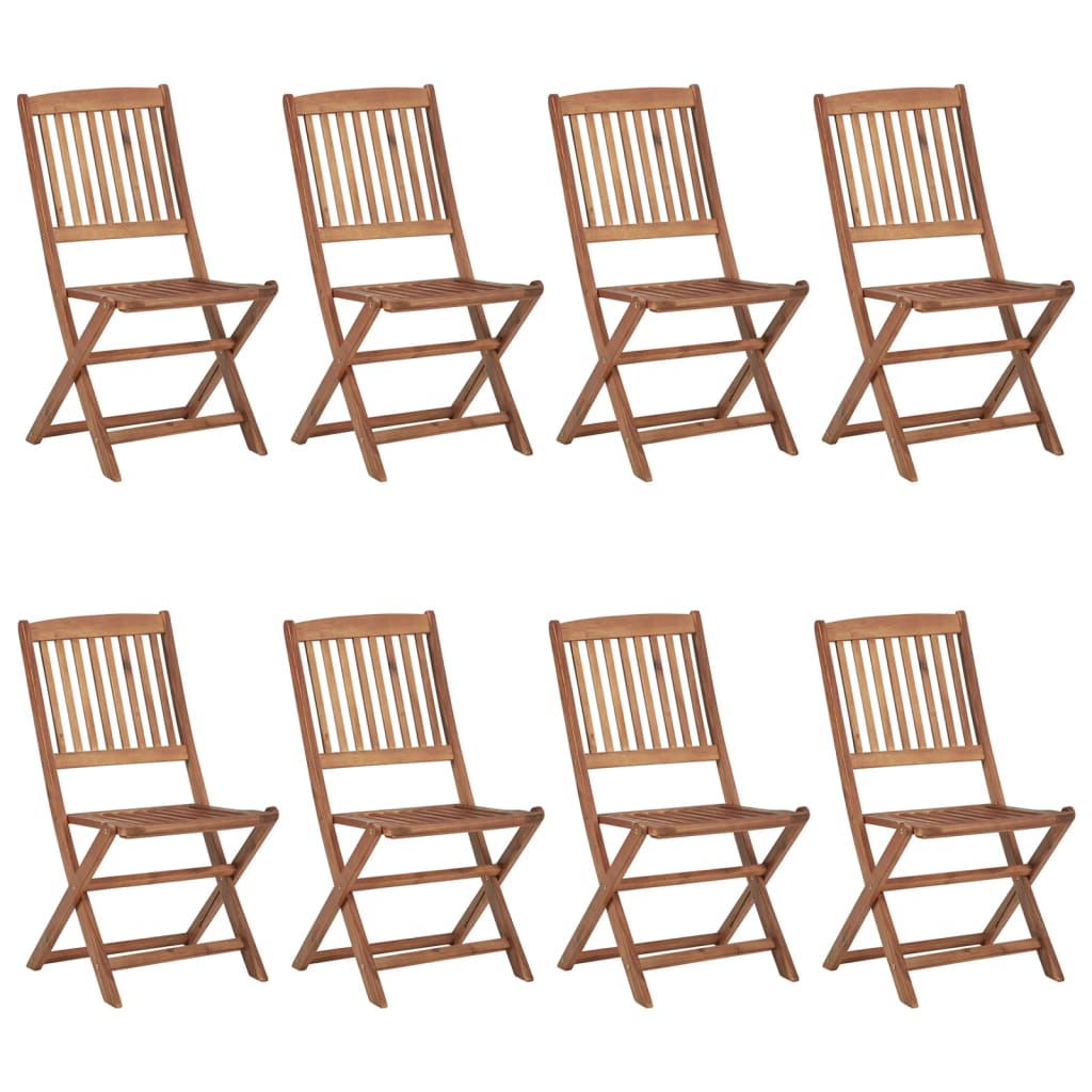 Buy Folding Outdoor Chairs 8 Pcs Solid Acacia Wood at affordable prices