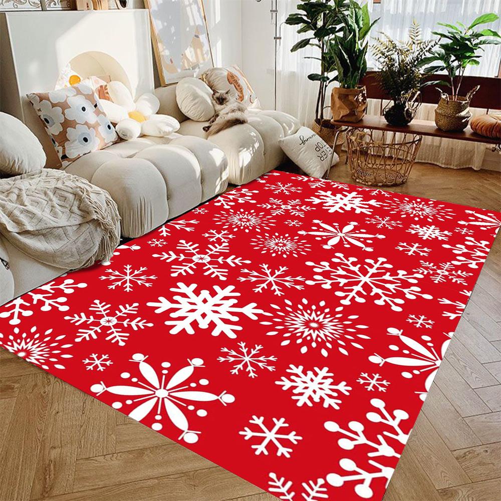 Christmas Tree Santa Claus Carpet Living Room Sofa Bedroom Study Room Entrance Door Mat Non-slip Cartoon Holiday Festival Decor