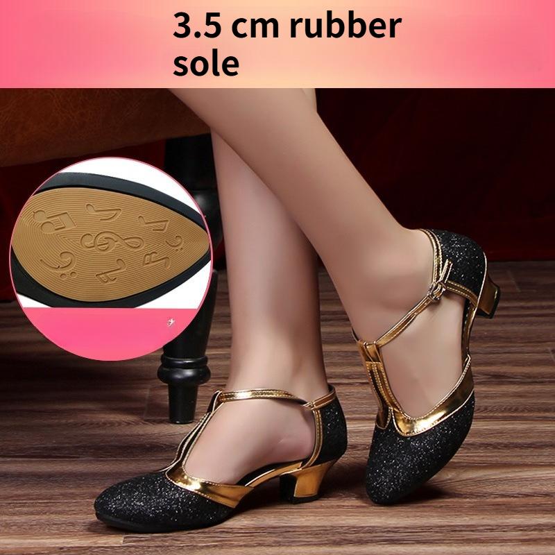 Women's Adult High-Heel Ballroom Dance Shoes with Soft Soles for Outdoor Use