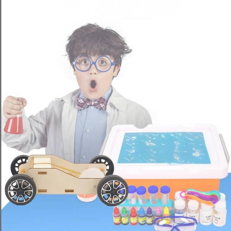 Children's Diy Rubber Band Powered Car Material Pack Educational Physics Science Toy