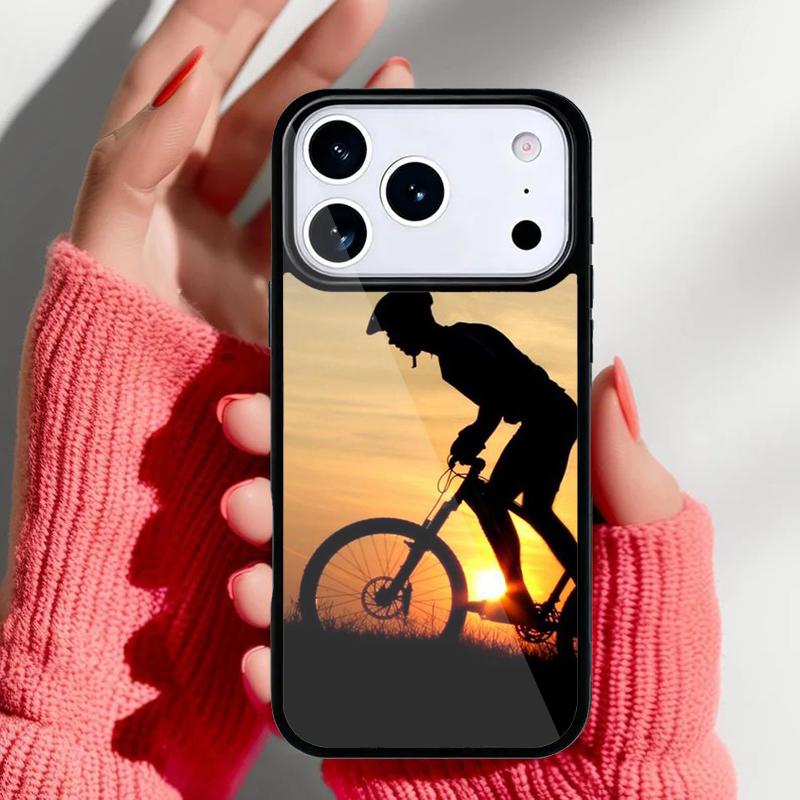 Sport Mountain Bike Cycling Art Phone Case for iPhone 17 Air 16e 15 14 13 Pro Max Back Cover for 12 11 Pro Coque