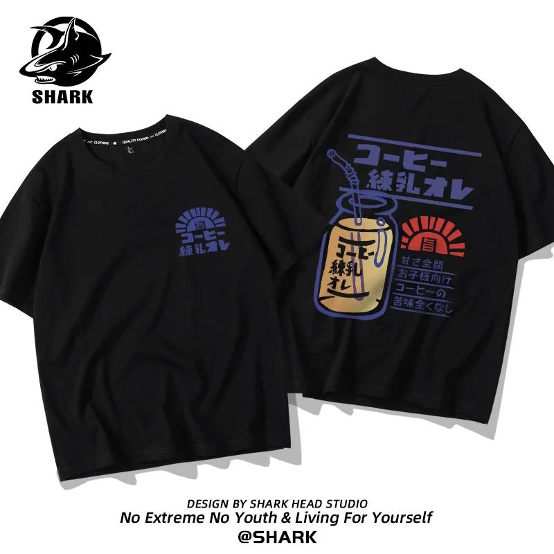 Summer Fashion Heavyweight Retro Men's English Letters 100% Cotton Printed Round Neck High-quality Casual Fitness Street T-shirt