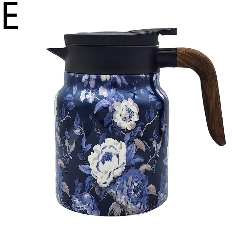 Floral Pattern Teapot Floral Steel Tea Kettle 1000ml Drip-Proof Tea Pot Kitchen Tea Kettle Tea Infuser Kettle Family