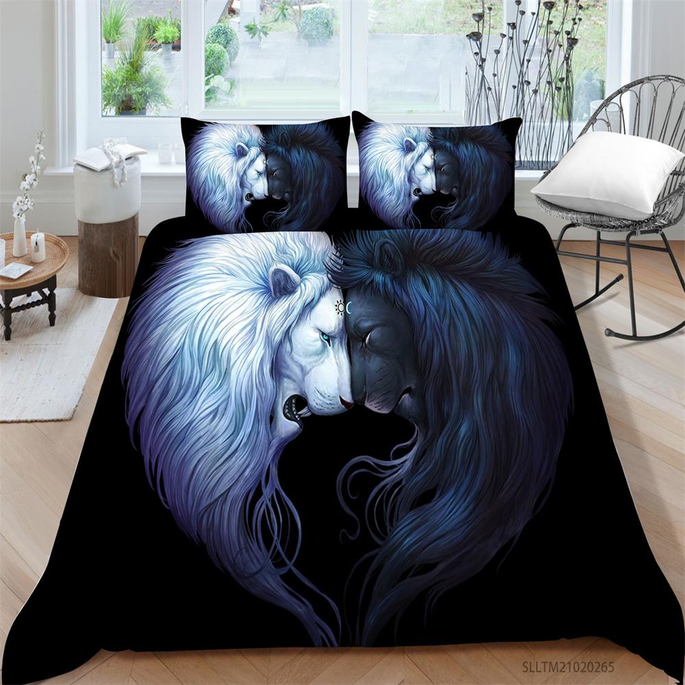 Set de lenjerie de pat Cuvertură cu imprimeu animal 3D Copii Școală Adulti Seturi de pat confortabile Respirabile Lenjerie de pat Față de pernă