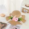 Early spring new beach travel sunscreen hat fashionable flower summer UV protection sunshade straw hat