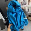 Solid Color Hairball Knitted Imitation Cashmere Scarf Female Winter Warm Student Cute Versatile Soft Girl Shawl