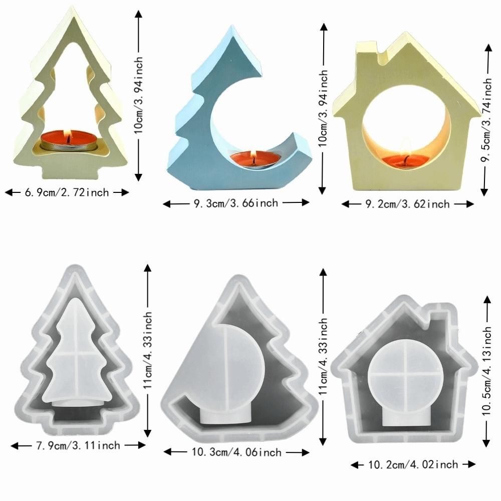 3D Christmas Candle Base Mold DIY Crafts Epoxy Resin Plaster Mold Gift Making