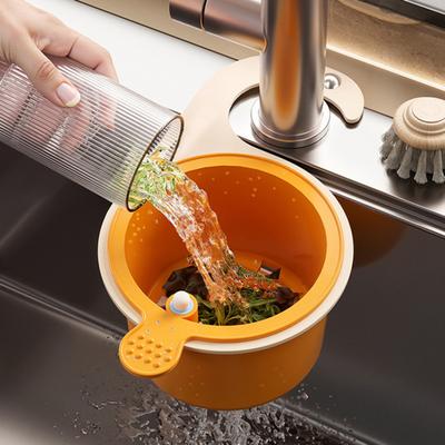 Kitchen Sink Drain Basket Sponge Holder Easy To Install Universal High-Efficiency Filter System Automatic Dumping Sink Strainer Basket