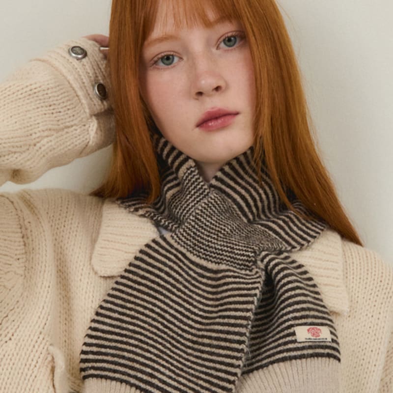 WEDNESDAYOASIS FOR WOMEN Always Pin Stripe Knit Muffler 3COLOR