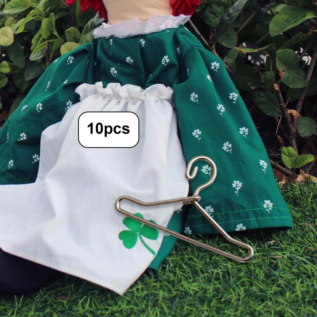 10 Pieces Dollhouse Playset Mini Clothes Hangers Pretend Play Dollhouse Clothes Hangers Doll House Clothing Rack for 1/12 1/8