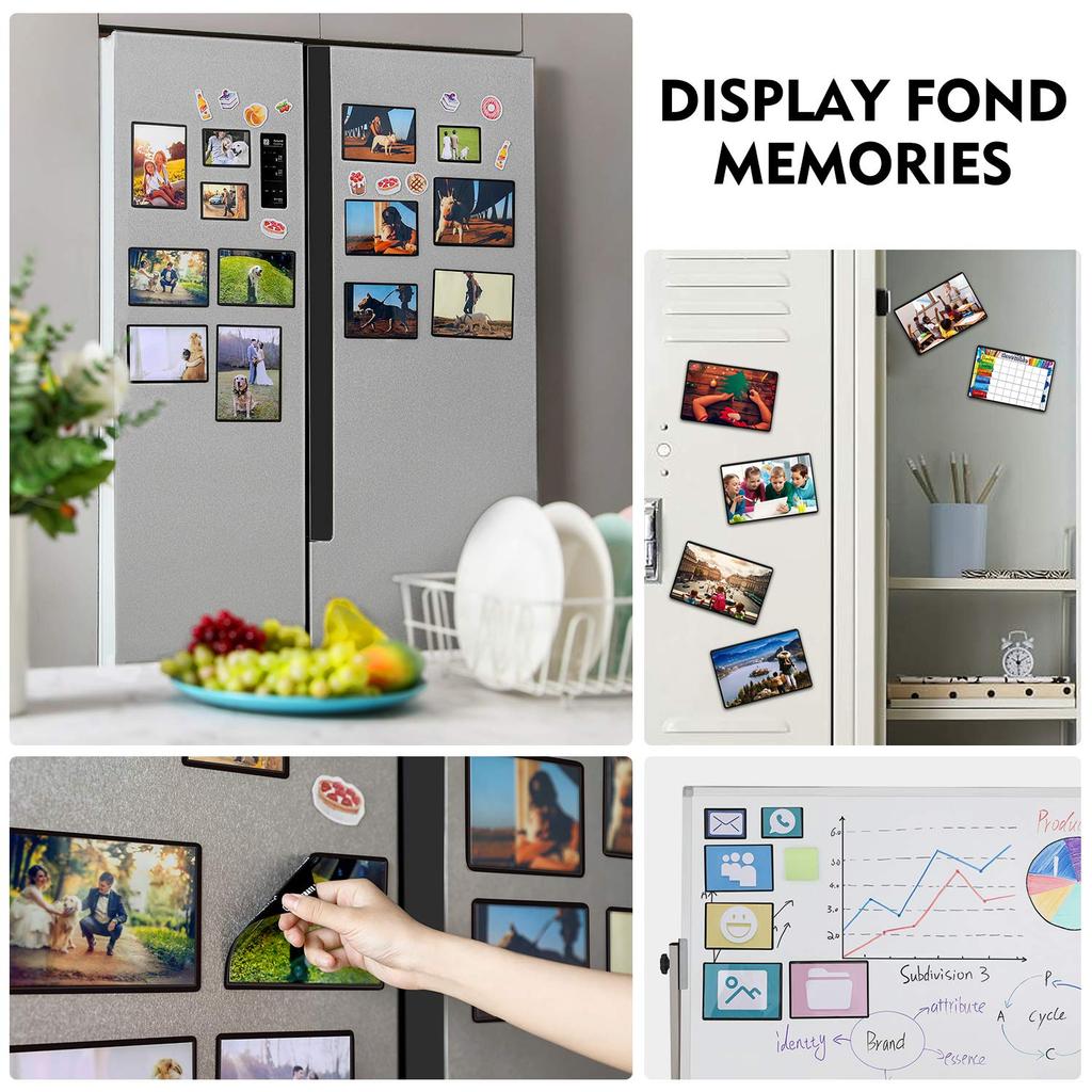 5Pcs 4.5x6.5Inch Black Magnetic Picture Frames with Clear Photo Pocket For Refrigerator Room Decor Home Decor Art Frame