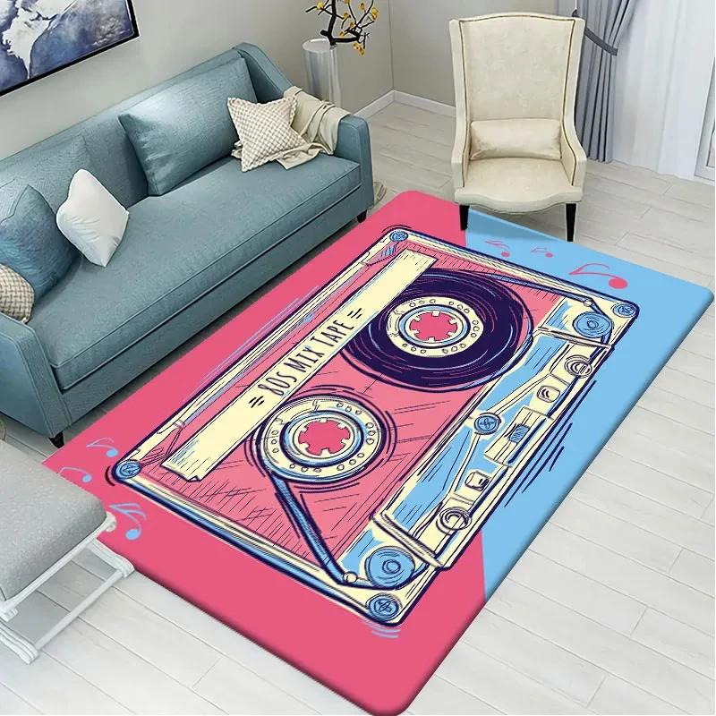 

Cartoon Cassette Pattern Entrance Door Mat Non Slip Kitchen Living Room Rug Bathroom Mat Indoor Carpet Door Mat Home Decoration 40x60cm 16x24 inch