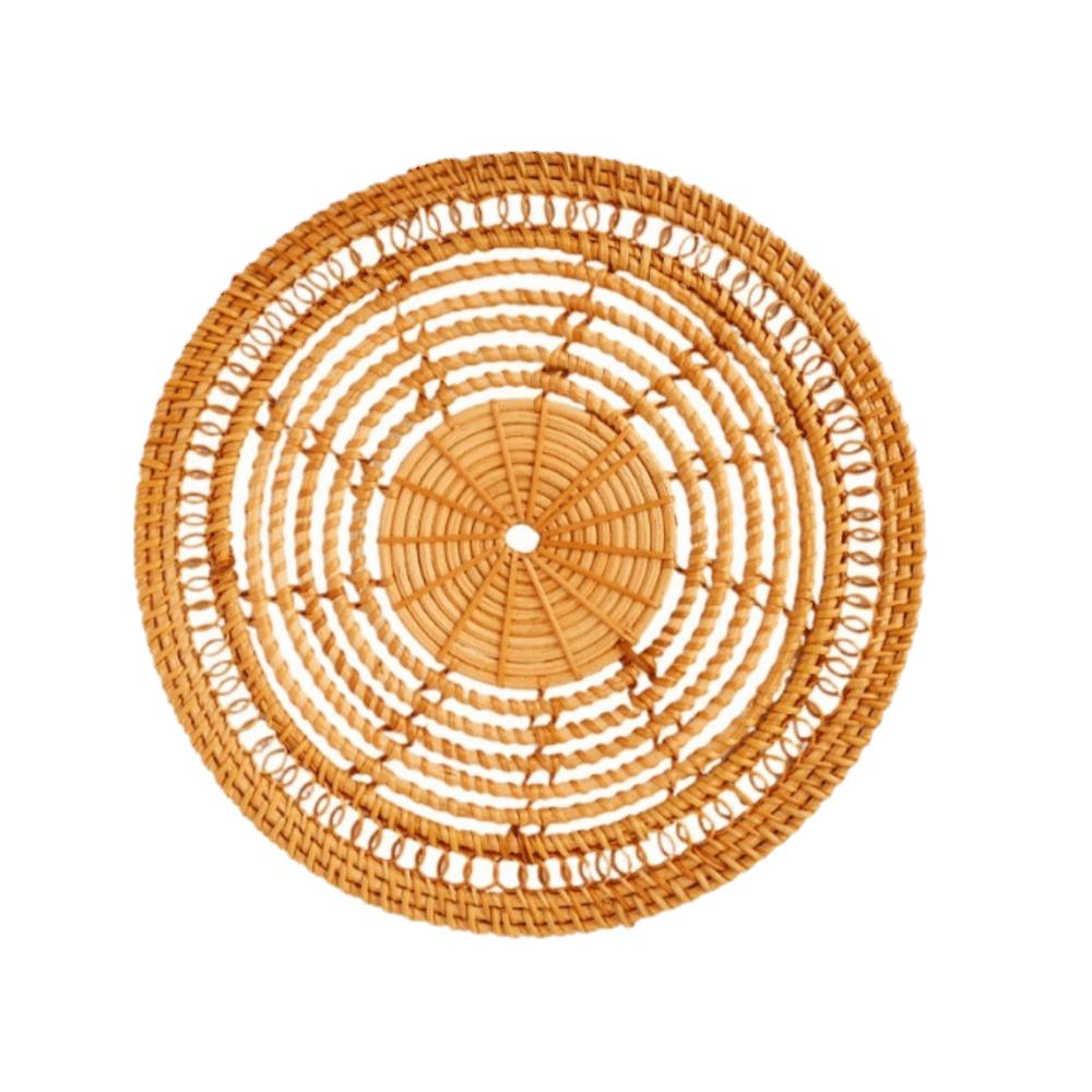 Handwoven Woven Wall Art Rustic Style Nordic Style Rattan Hanging Decor Vintage Style Boho Style Woven Wood Wall Decor