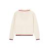 MLB SS24 New York Yankees Logo Split Neck Comfortable Breathable Pullover Knit Sweater Women sweater Cream 3FKPV0141-50CRD