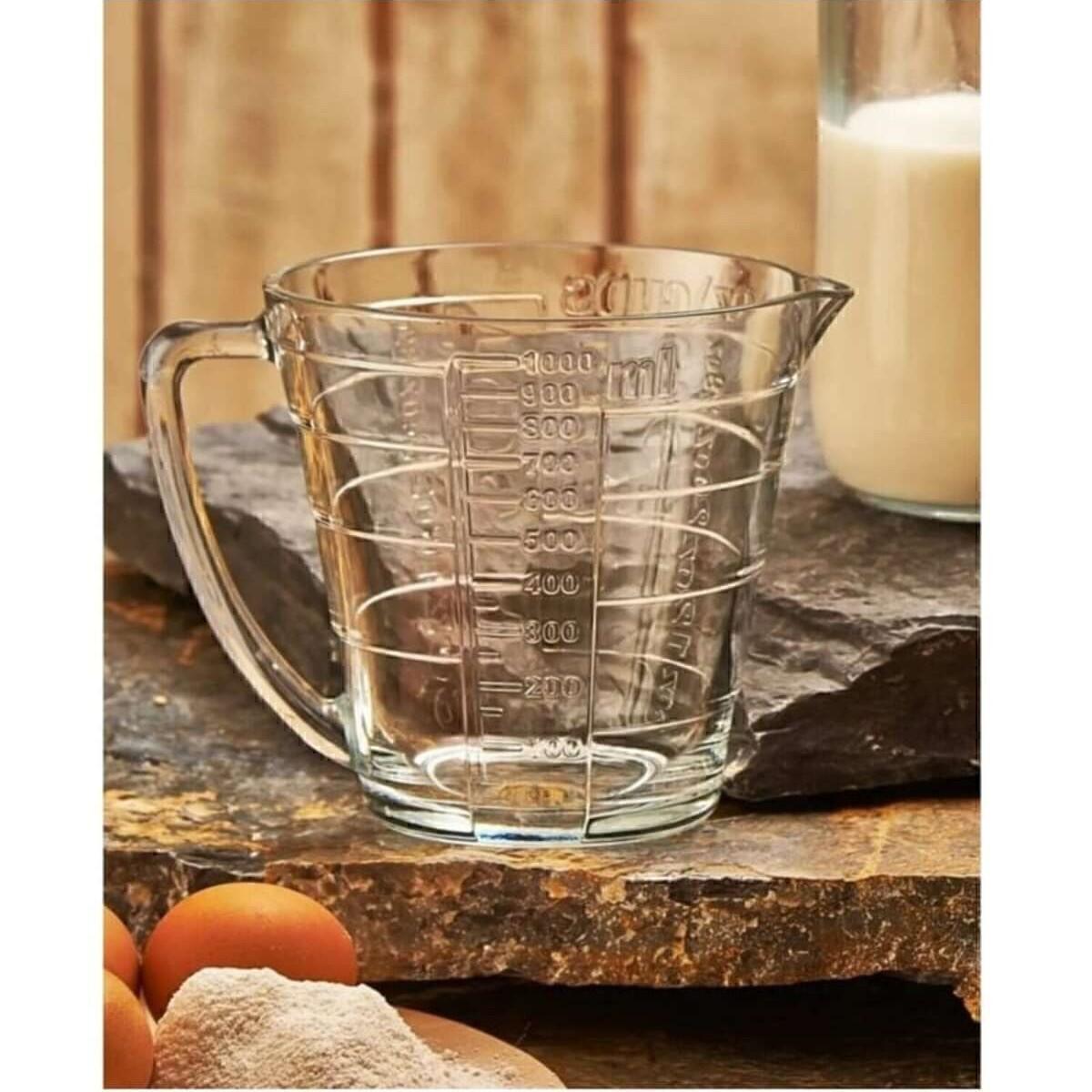 

Measuring Cup with Handle 1130cc Glass Home Kitchen Standart білий