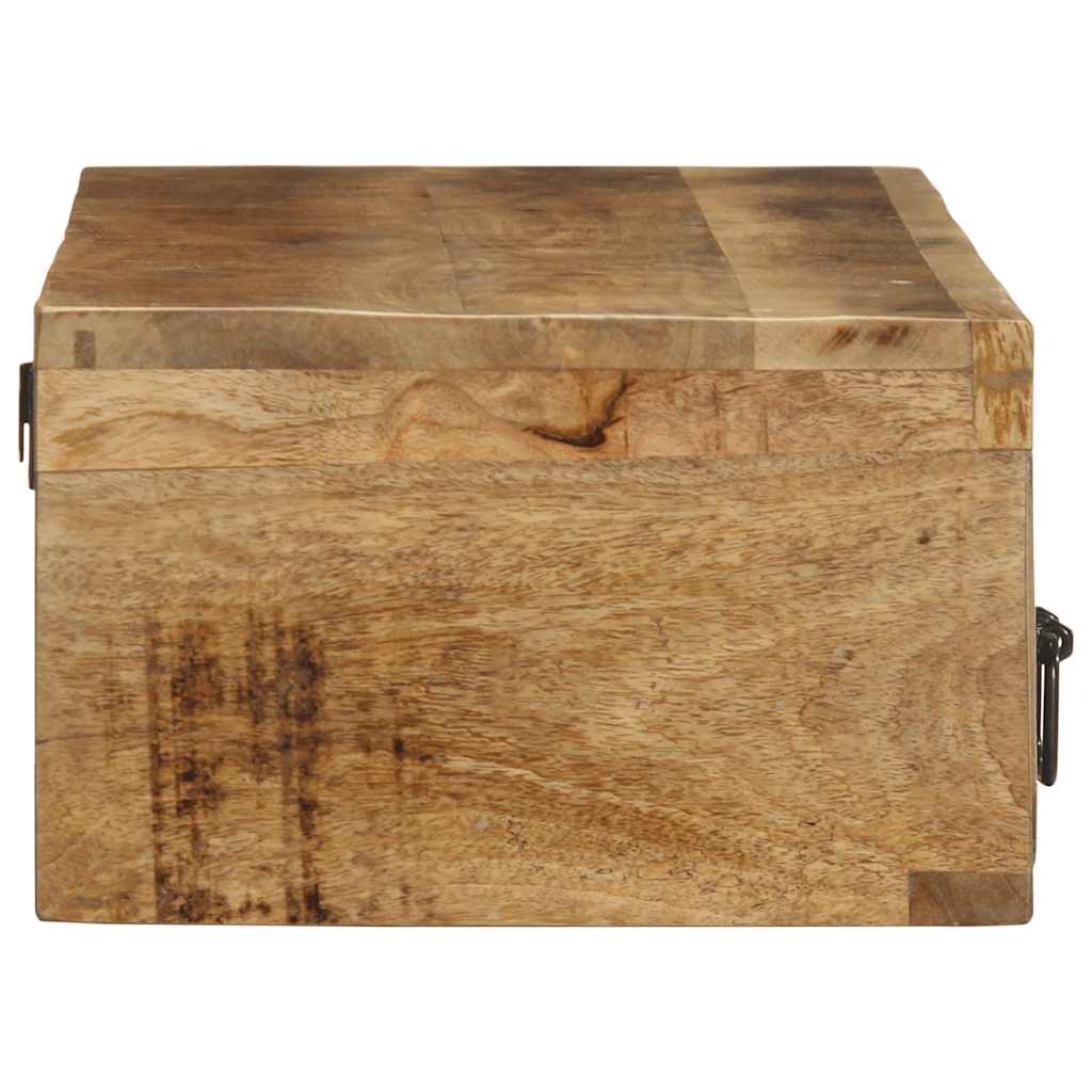 TV Wall Cabinet 100x30x19 Cm Raw Mango Wood