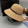 Summer Straw Bucket Hat Wide Brim Visor Cap Fashion Women's Straw Hat  Men Women