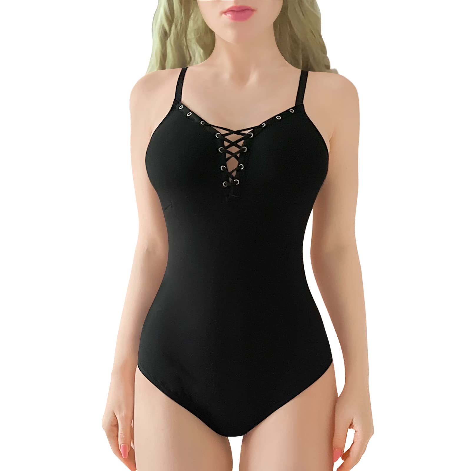 

LittleForBig Взрослый ромпер майка хлопковая майка размер [шнуровка] (Черный, М) чёрный