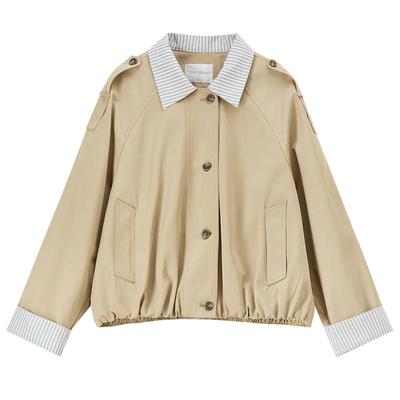 Women's Cotton Blend Lapel Short Cardigan